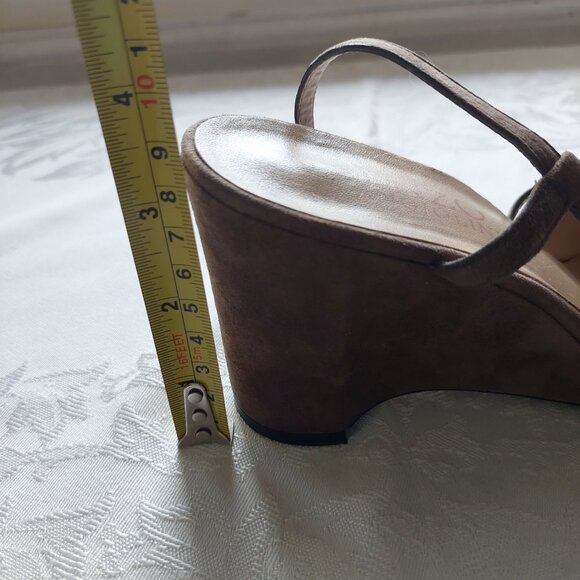 Enzo Angiolini Wedges Suede Brown Size 6M - Picture 7 of 8